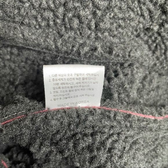 SJYP mustang jacket suede faux shearling bomber aviator coat red black - Picture 8 of 8